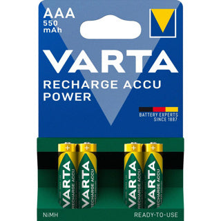 Batteries varta aaa 4 pièces rechargeables
