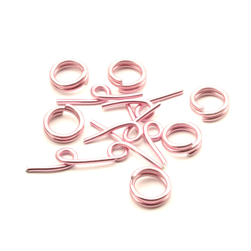 Vaessen creative • fermoir à bascule alu déco 6pcs rose