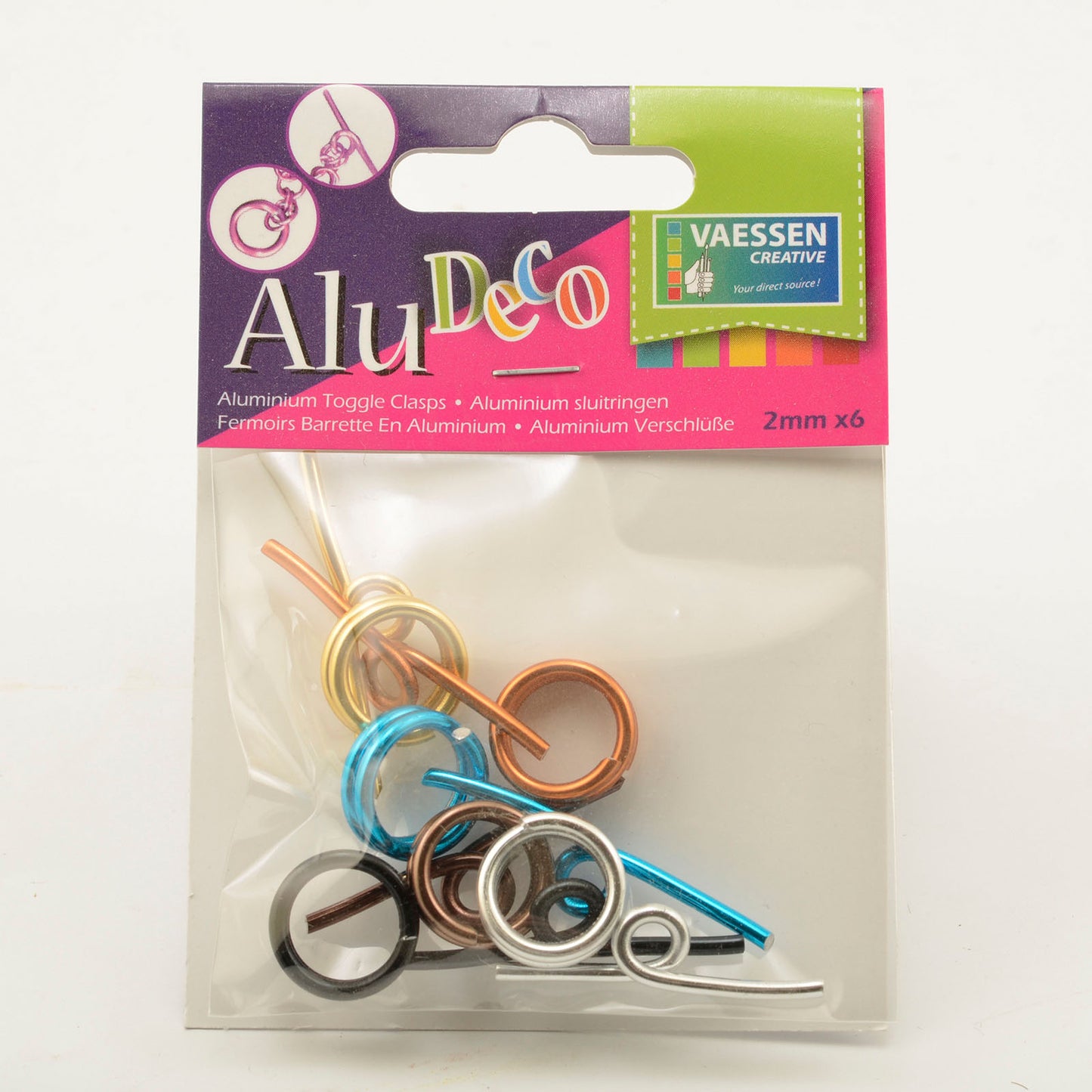 Vaessen creative • fermoir à bascule alu déco 6pcs
