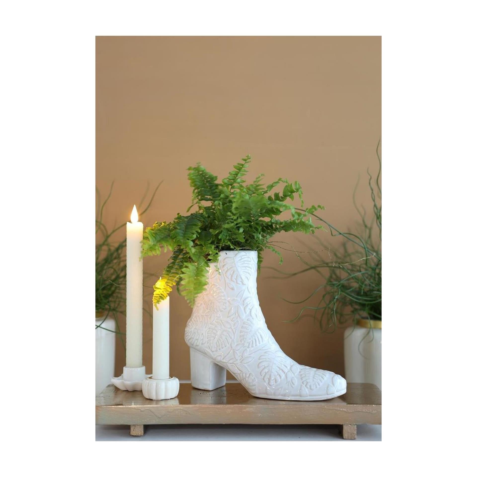 Idées 4 saisons vase bottillon crème ø7x22x19cm