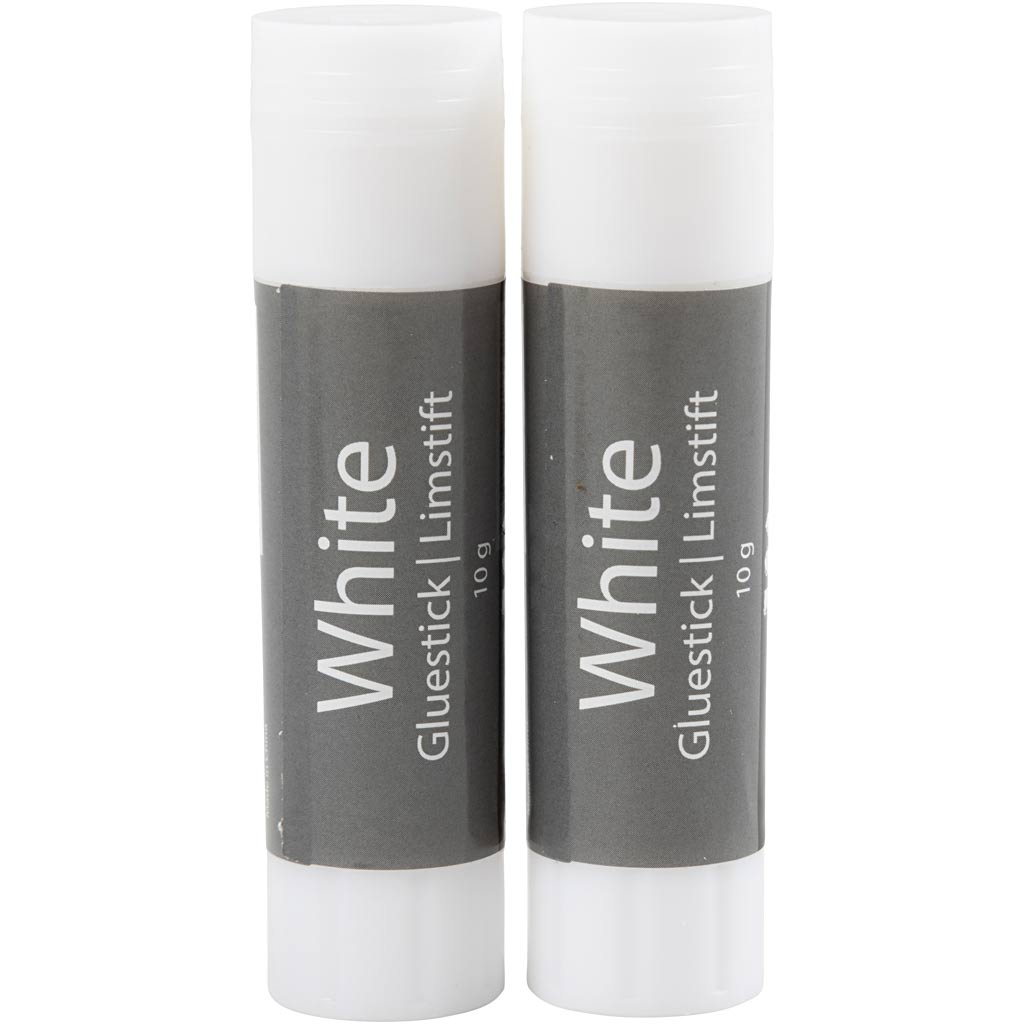 Creativ company bâton de colle blanche, rond, 10 gr, 2 pièces 1 boîte