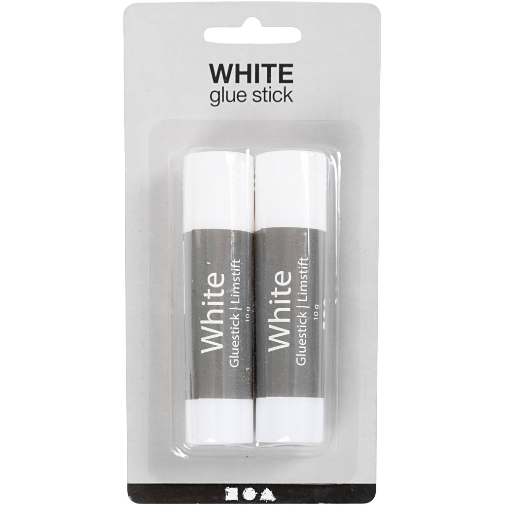 Creativ company bâton de colle blanche, rond, 10 gr, 2 pièces 1 boîte
