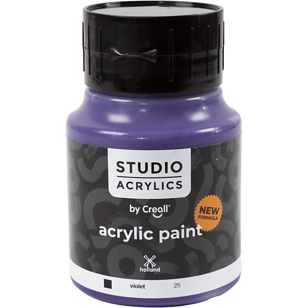 Peinture acrylique Creall Studio, opaque, violet (25), 500 ml 1 bouteille