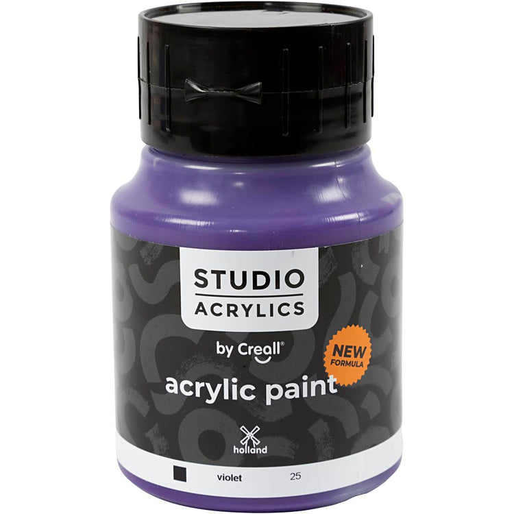 Peinture acrylique Creall Studio, opaque, violet (25), 500 ml 1 bouteille