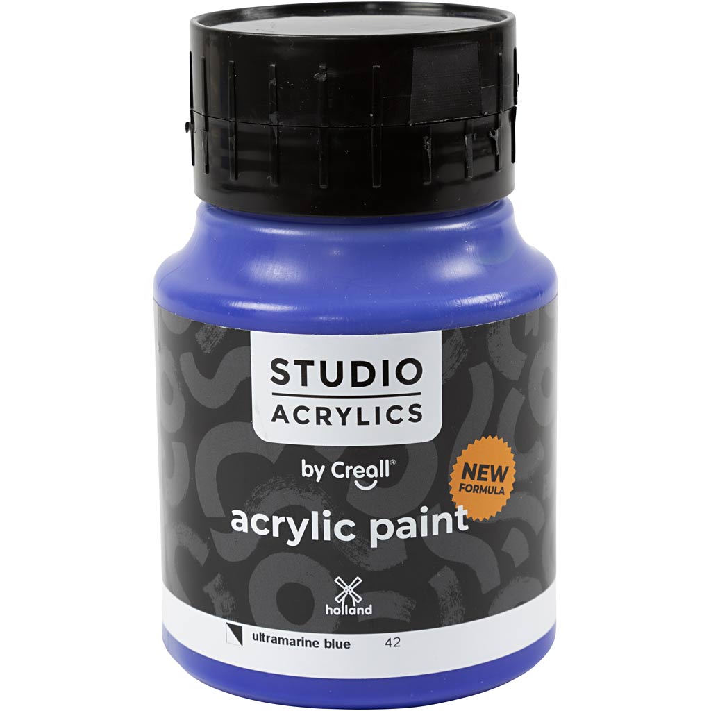 Peinture acrylique Creall Studio, semi-opaque, bleu outremer (42), 500 ml 1 flacon