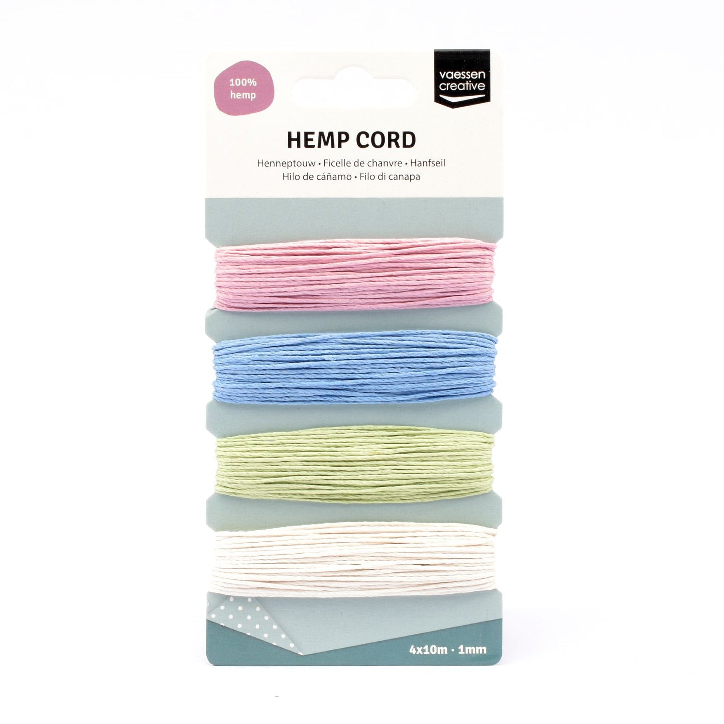 Vaessen creative • assortiment de cordes de chanvre 4x10m ressort