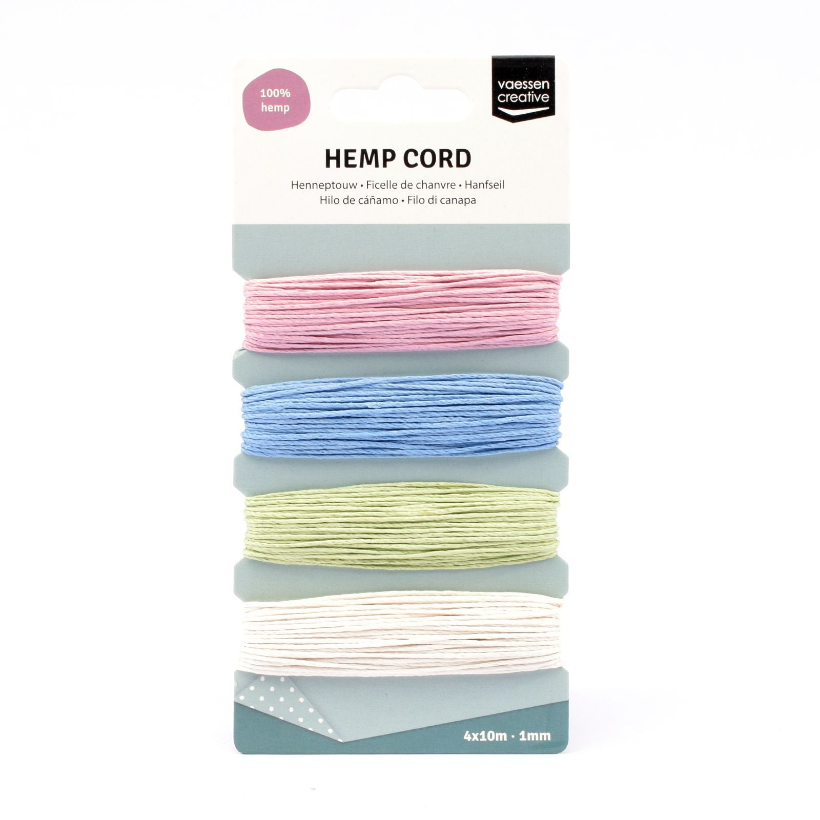 Vaessen creative • assortiment de cordes de chanvre 4x10m ressort