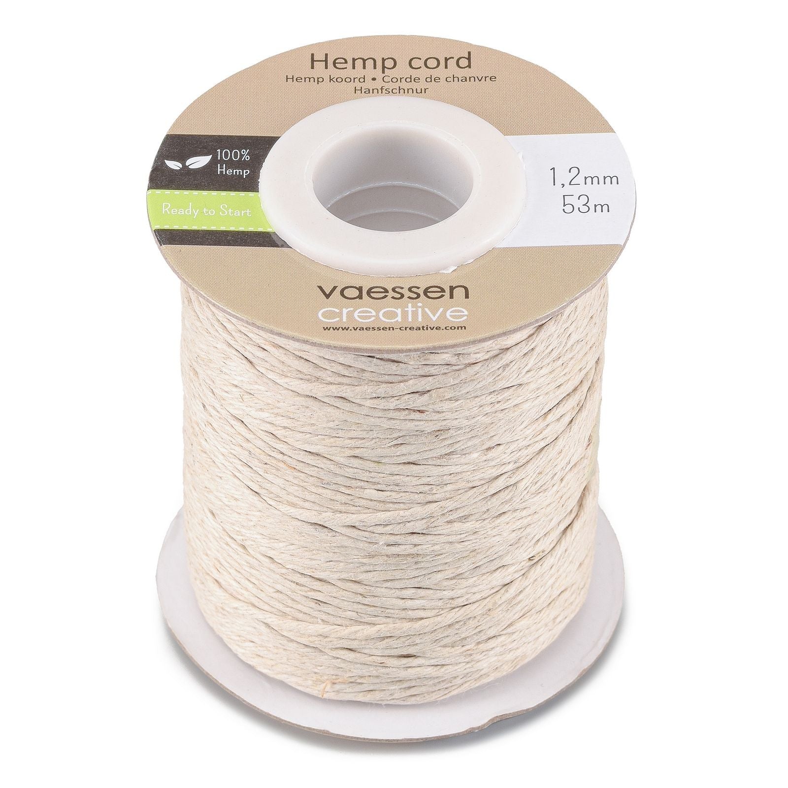 Vaessen creative • corde de chanvre naturel 1,2mmx53m