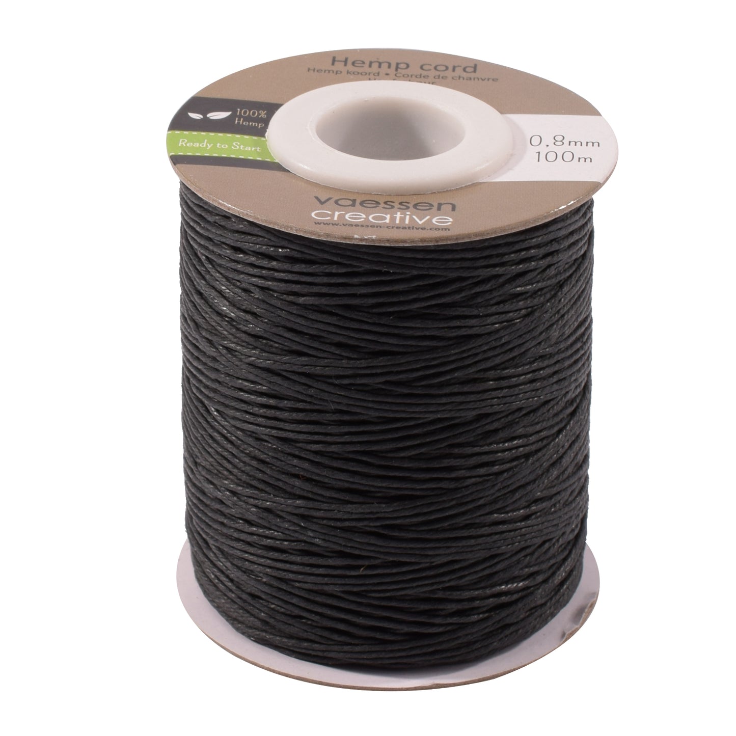 Vaessen creative • corde de chanvre noire 0,8mmx100m