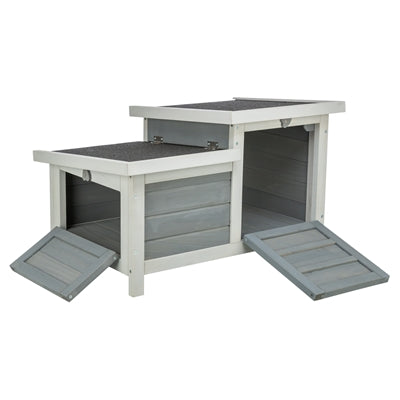 Maison de rongeurs trixie avec 2 entrées blanc gris