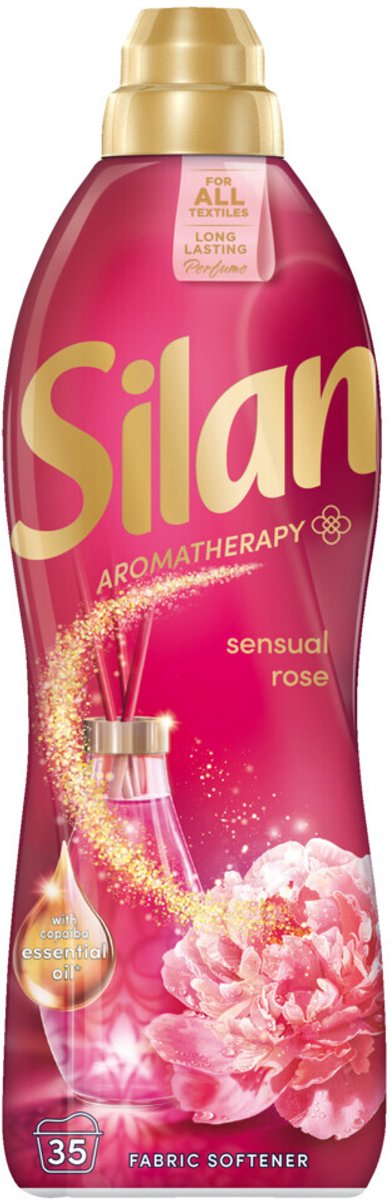 Adoucissant Silan - aromathérapie - rose sensuelle 770 ml - 12x35 lavages - pack économique