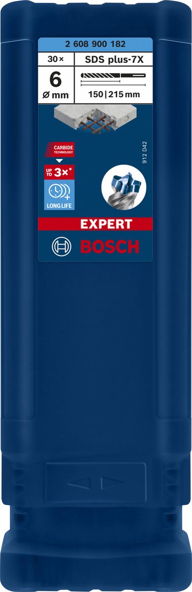 Bosch expert sds plus-7x marteau perforateur 6x150x215mm, 30 pièces
