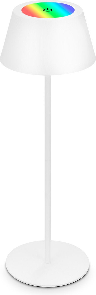 Briloner b.k.licht kiki rgb - lampe de table rechargeable - lampe sans morve - dimmable - pour extérieur et intérieur - USB-C - réglable en hauteur - ø12cm - blanc