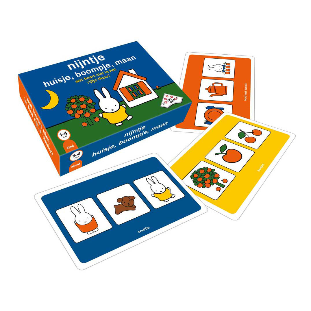 Jeux d'identité Miffy jeu de cartes maison, arbre, lune