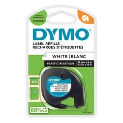 Ruban en plastique, l: 4 m, b: 12 mm, blanc, 4 m 1 rouleau
