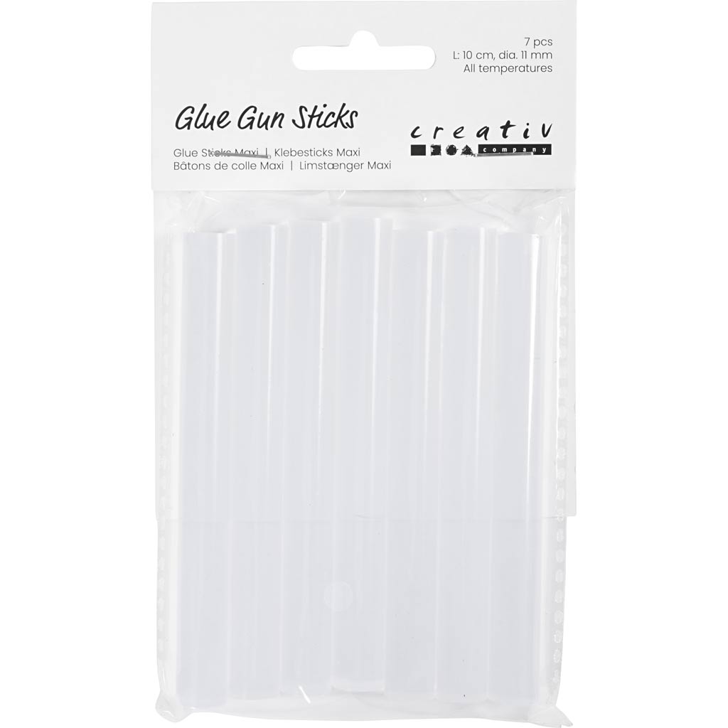 Recharges pour pistolet à colle Creativ company maxi, l: 10 cm, d 11 mm, 7 pièces 1 boîte