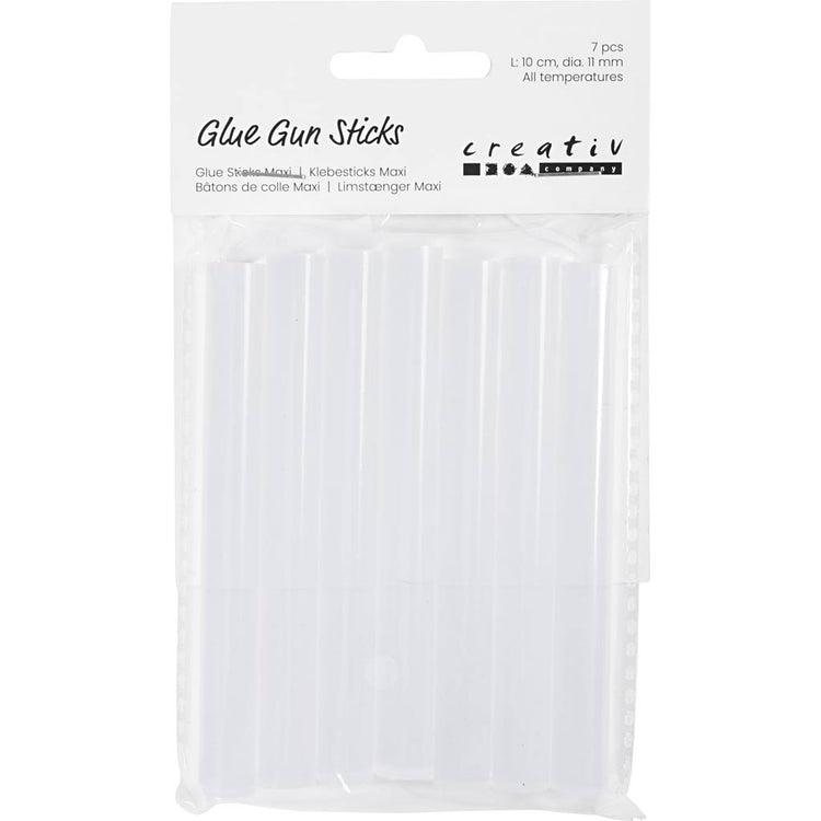 Recharges pour pistolet à colle Creativ company maxi, l: 10 cm, d 11 mm, 7 pièces 1 boîte