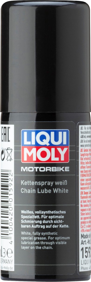 Liqui moly 1592 spray pour chaîne de moto blanc 50ml