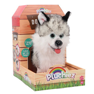 Hajko husky en peluche qui aboie avec échappements