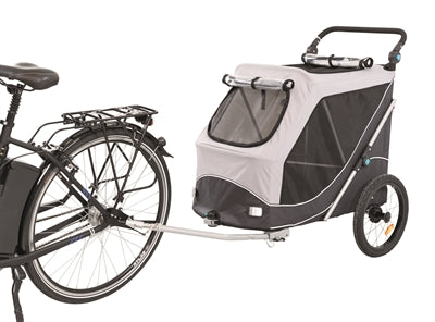 Chariot de vélo de chien trixie gris pliable