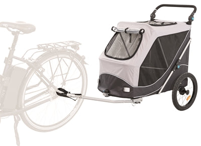 Chariot de vélo de chien trixie gris pliable