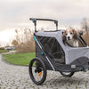 Chariot de vélo de chien trixie gris pliable