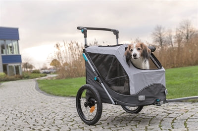 Chariot de vélo de chien trixie gris pliable