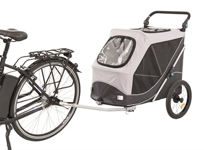 Chariot de vélo de chien trixie gris pliable