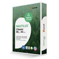 Papier recyclé nautilus a4 80g m² blanc 112 cie 500 feuilles