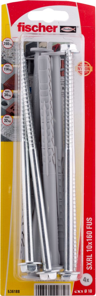 Fischer sxrl 10 x 160 fus k nv fiche de construction 160 mm 536188 1 jeu(s)