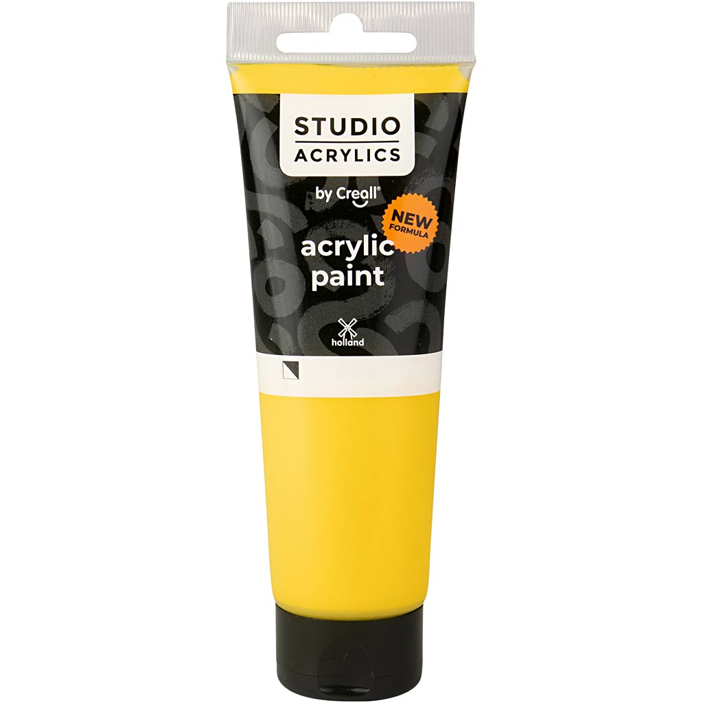 Peinture acrylique Creall Studio, semi-opaque, jaune primaire (06), 120 ml 1 flacon