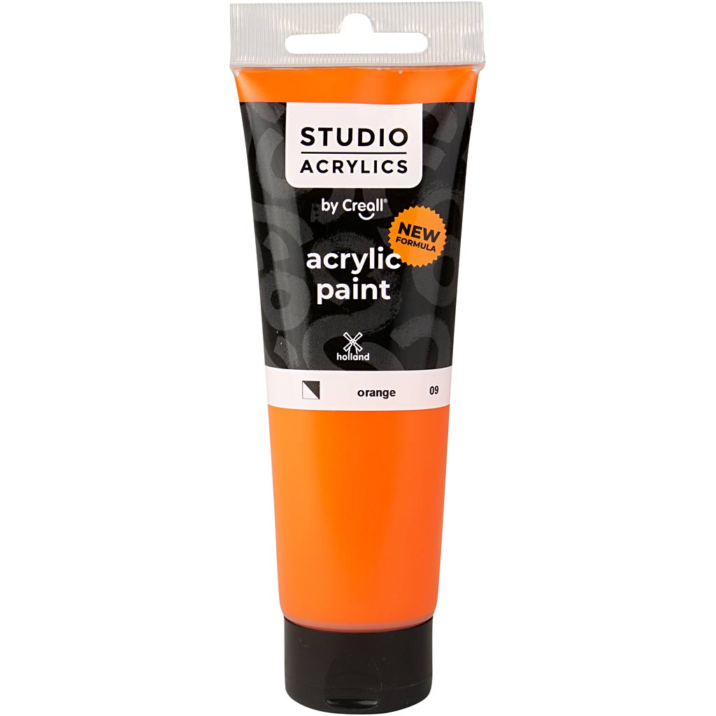 Peinture acrylique Creall Studio, semi-opaque, orange (09), 120 ml 1 flacon