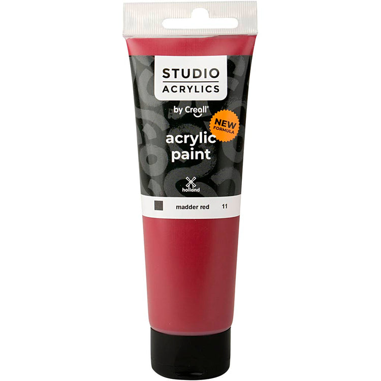 Peinture acrylique Creall Studio, opaque, rouge garance (11), 120 ml 1 flacon