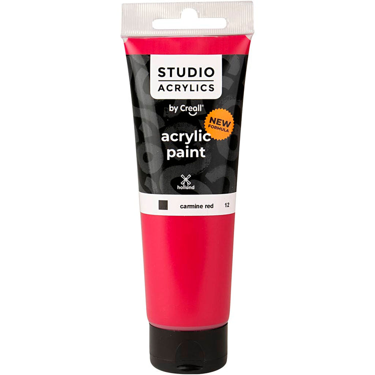 Peinture acrylique Creall Studio, opaque, rouge carmin (12), 120 ml 1 flacon