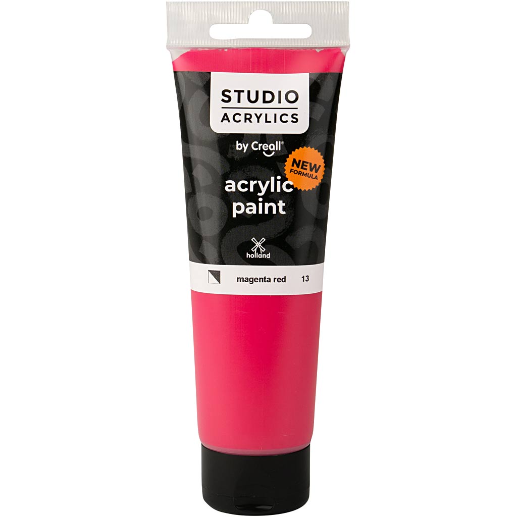 Peinture acrylique Creall Studio, semi-opaque, rouge magenta (13), 120 ml 1 flacon
