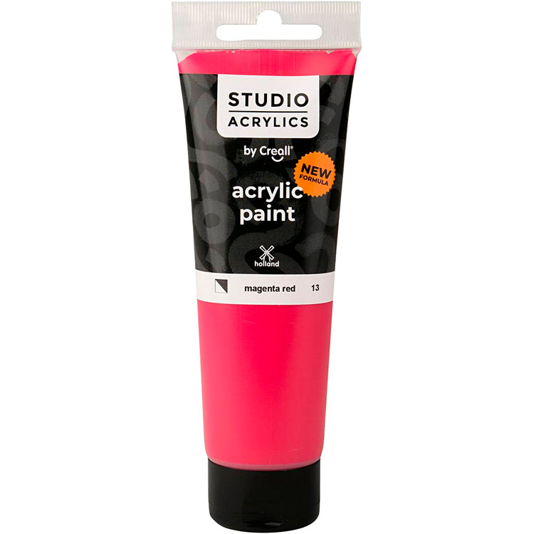 Peinture acrylique Creall Studio, semi-opaque, rouge magenta (13), 120 ml 1 flacon