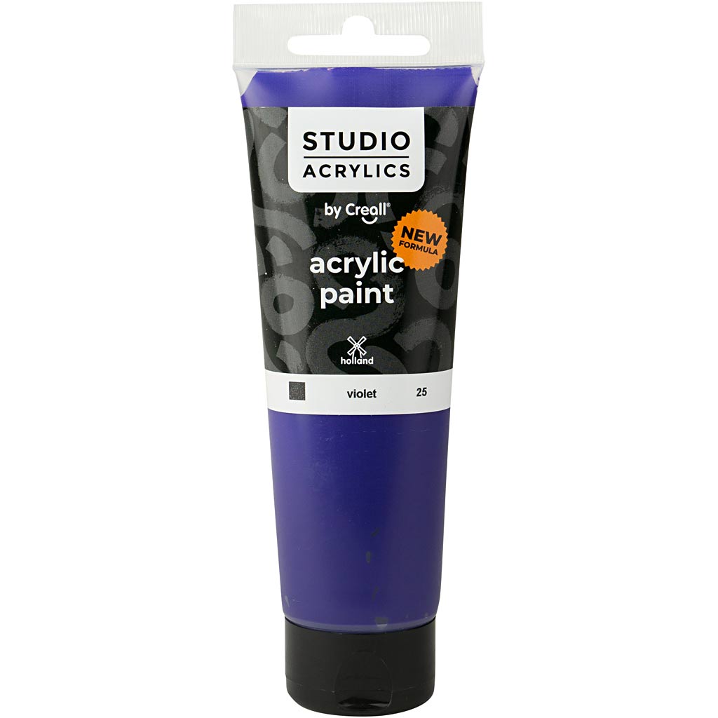 Peinture acrylique Creall Studio, opaque, violet, 120 ml 1 bouteille
