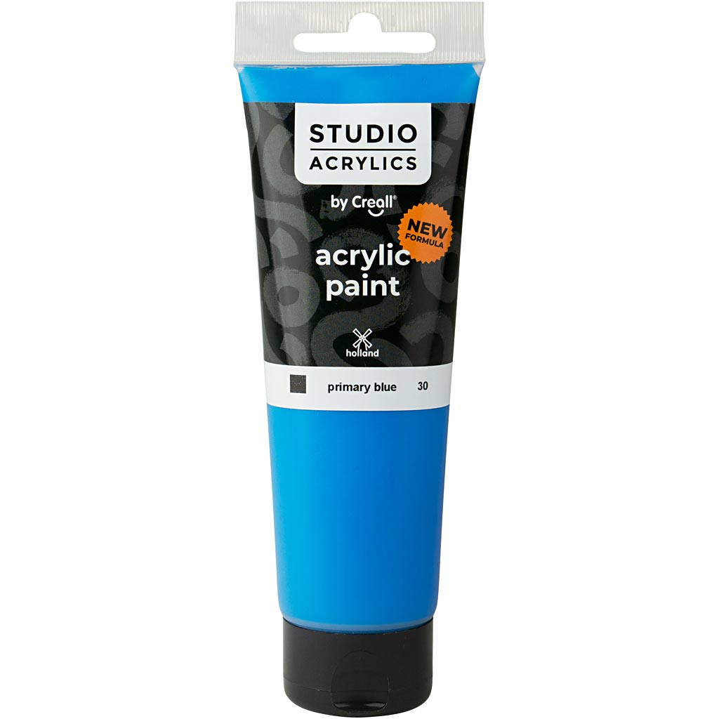 Peinture acrylique Creall Studio, opaque, bleu primaire (30), 120 ml 1 flacon