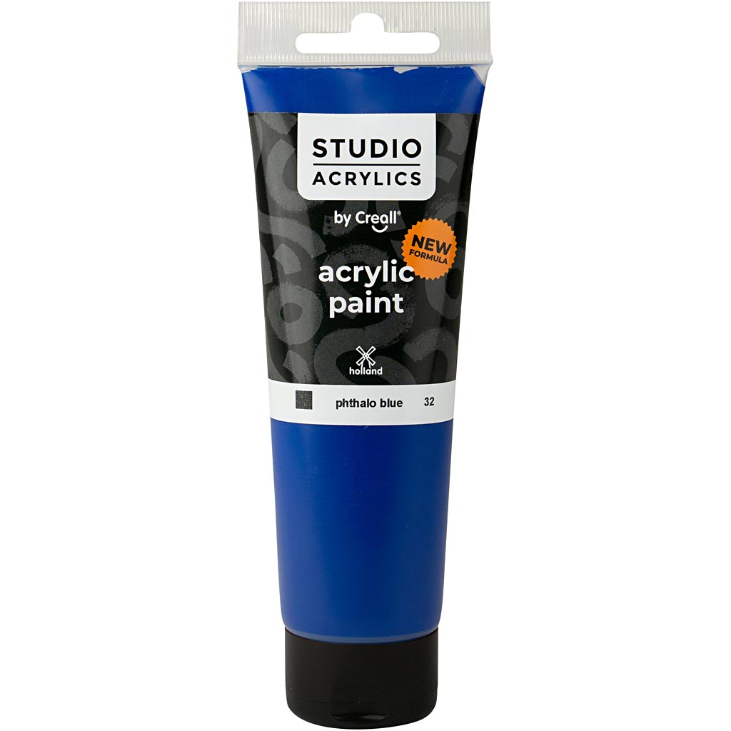Peinture acrylique Creall Studio, opaque, bleu phtalo (32), 120 ml 1 flacon