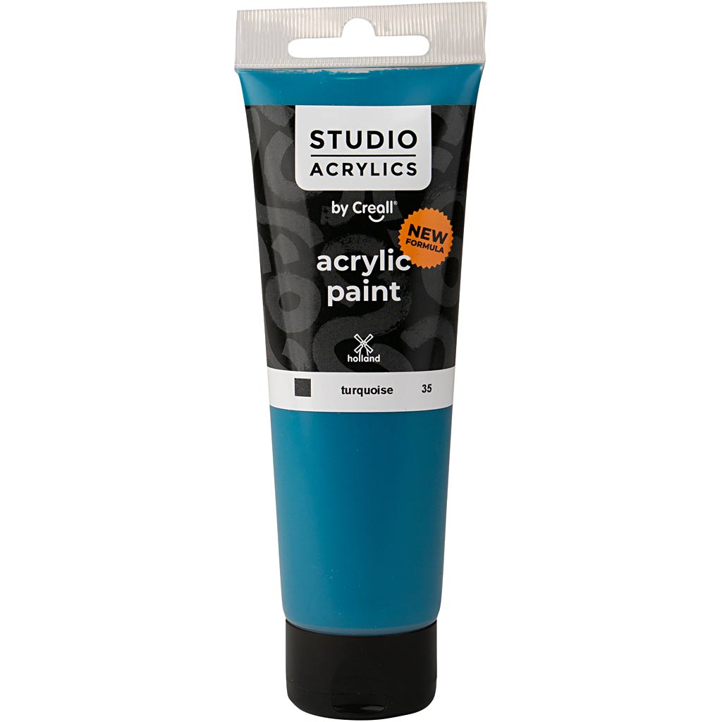Peinture acrylique Creall Studio, opaque, turquoise (35), 120 ml 1 bouteille