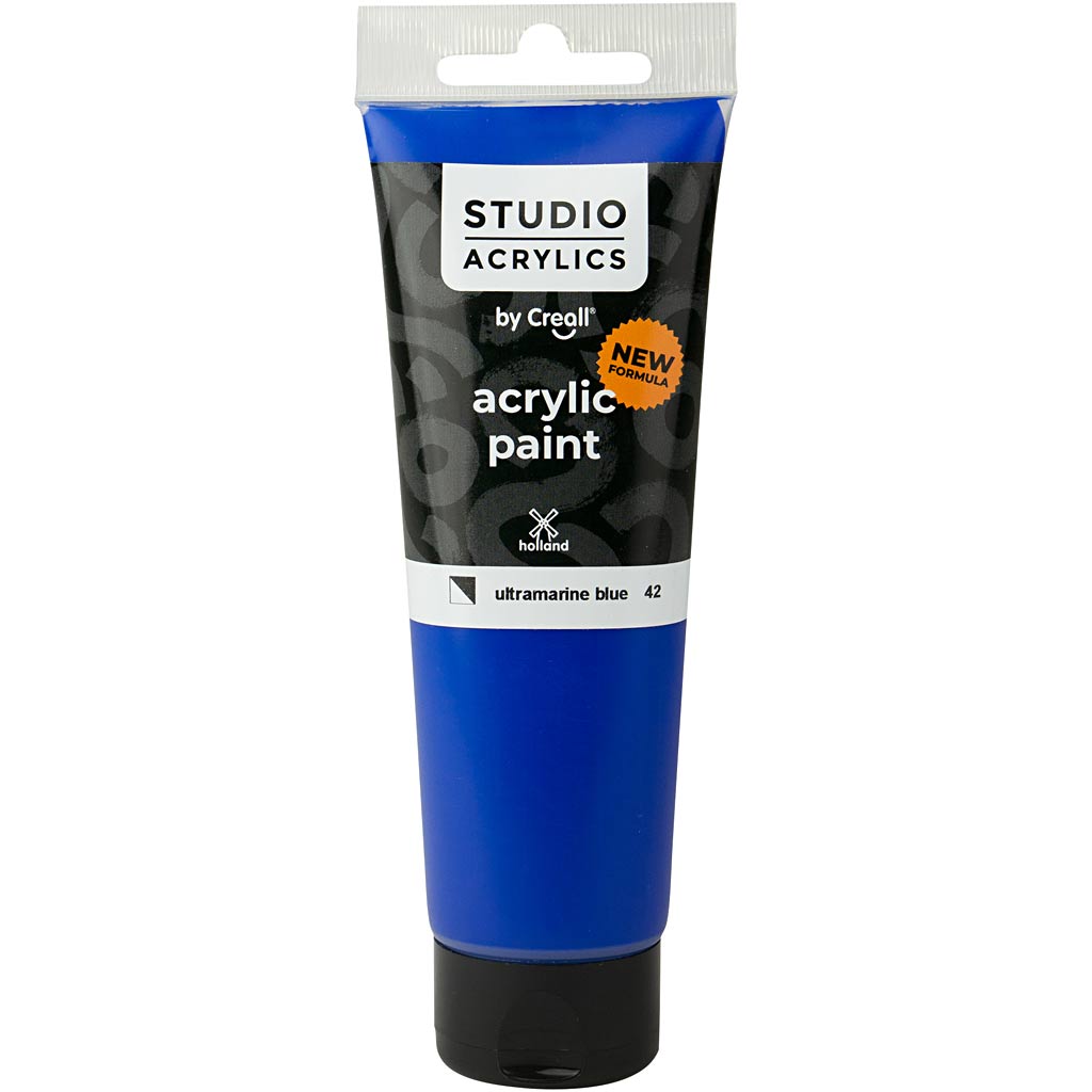 Peinture acrylique Creall Studio, semi-opaque, bleu outremer (42), 120 ml 1 flacon