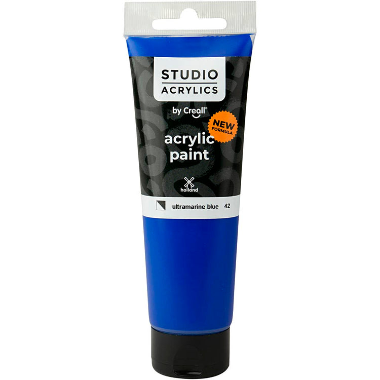 Peinture acrylique Creall Studio, semi-opaque, bleu outremer (42), 120 ml 1 flacon