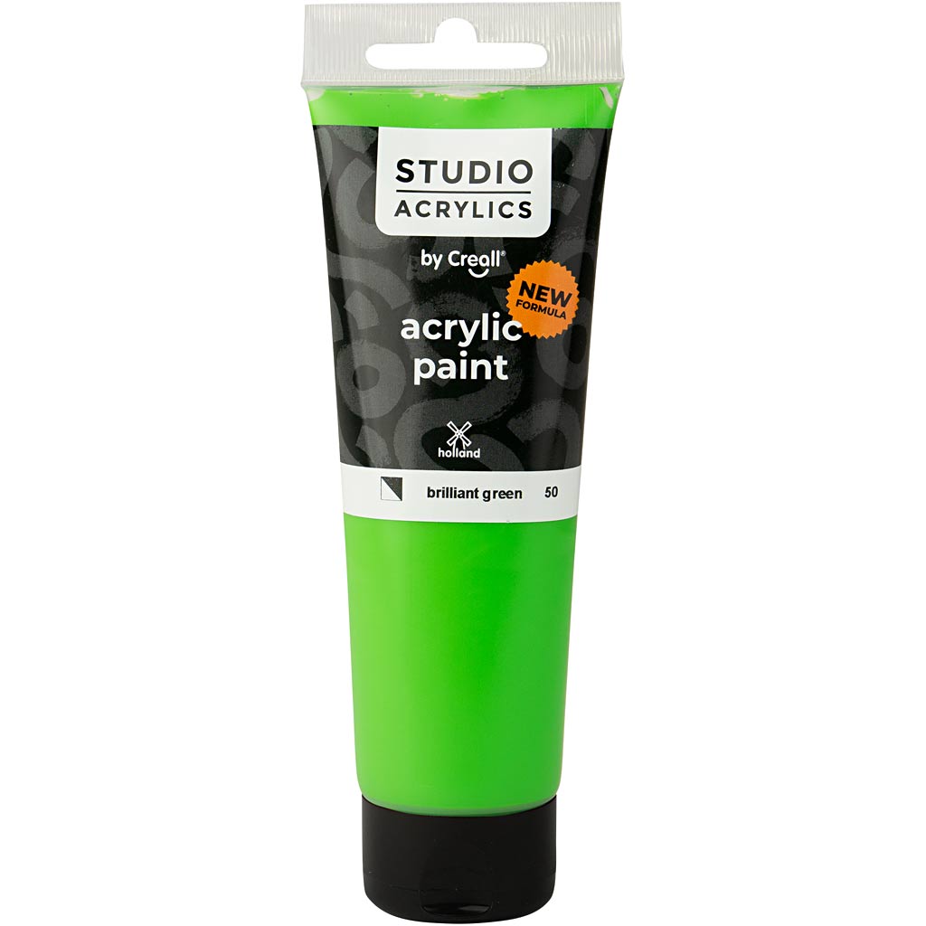 Peinture acrylique Creall Studio, semi-opaque, vert brillant (50), 120 ml 1 flacon