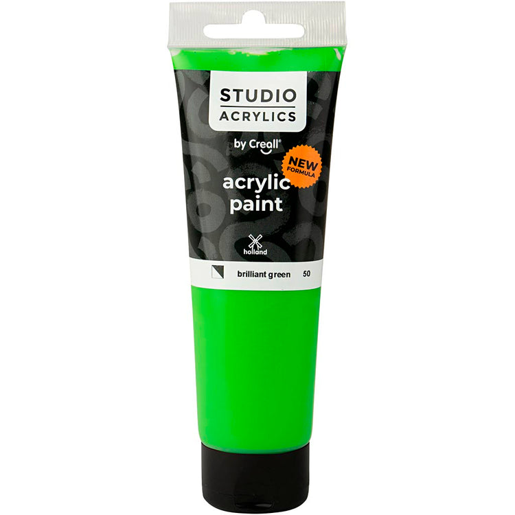 Peinture acrylique Creall Studio, semi-opaque, vert brillant (50), 120 ml 1 flacon