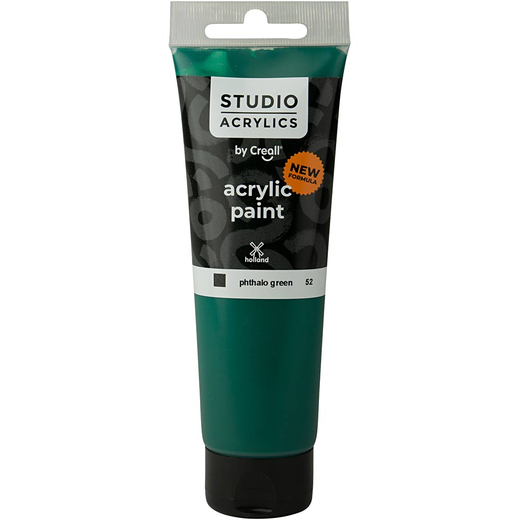 Peinture acrylique Creall Studio, opaque, vert phtalo (52), 120 ml 1 flacon