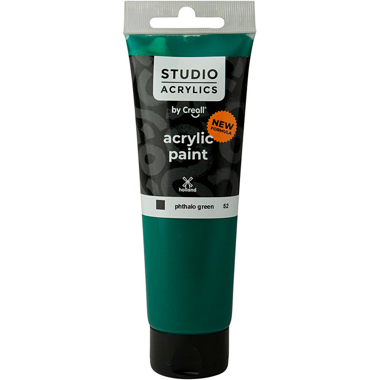 Peinture acrylique Creall Studio, opaque, vert phtalo (52), 120 ml 1 flacon