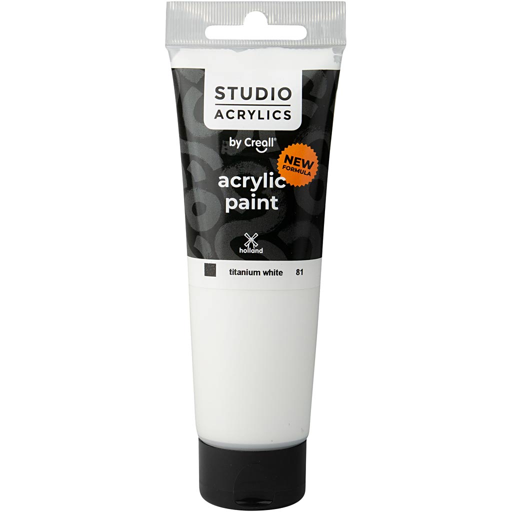 Peinture acrylique Creall Studio, opaque, blanche (81), 120 ml 1 bouteille