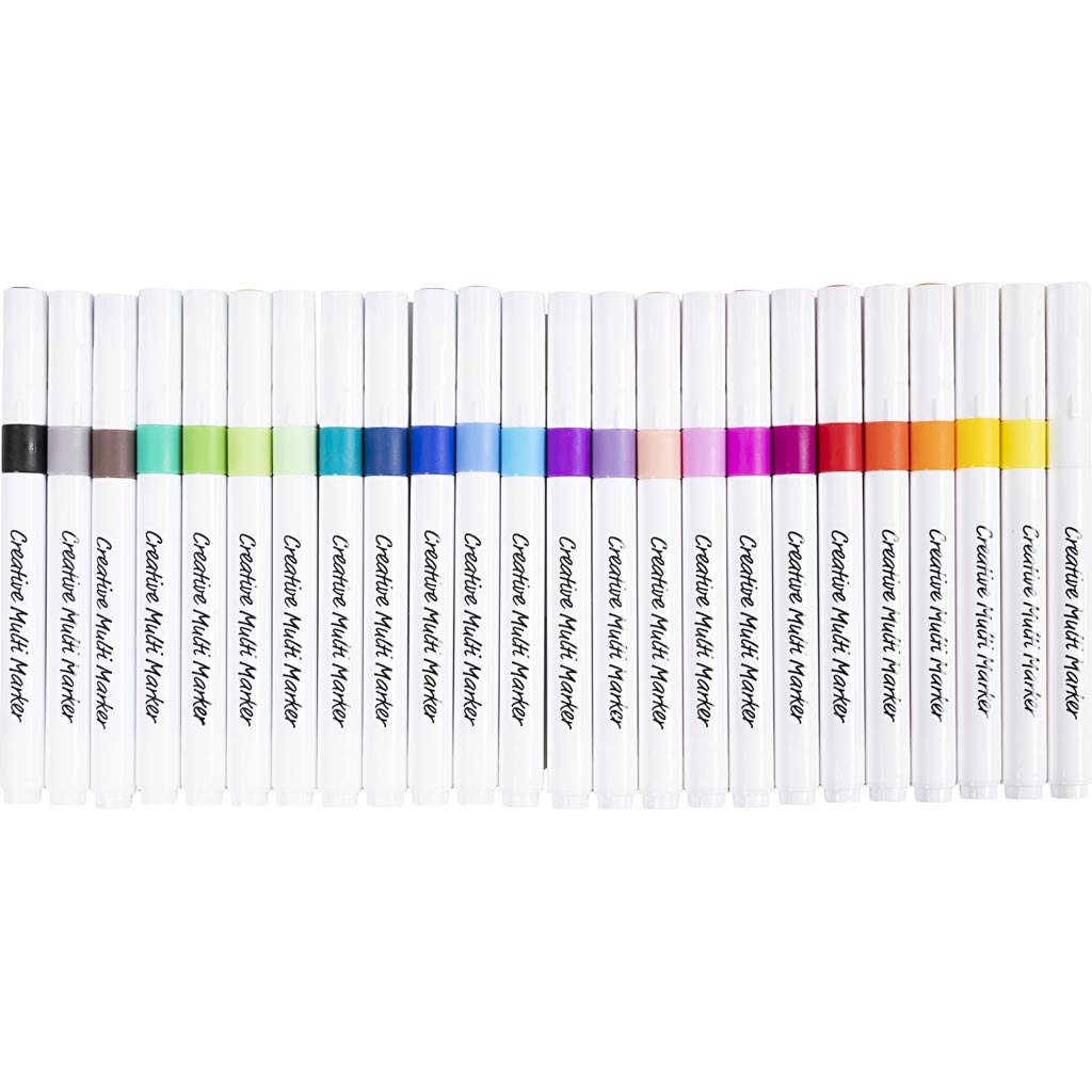 Creativ company marqueur multi créatif, largeur de trait 4 mm, différentes couleurs, 24 pièces 1 boîte