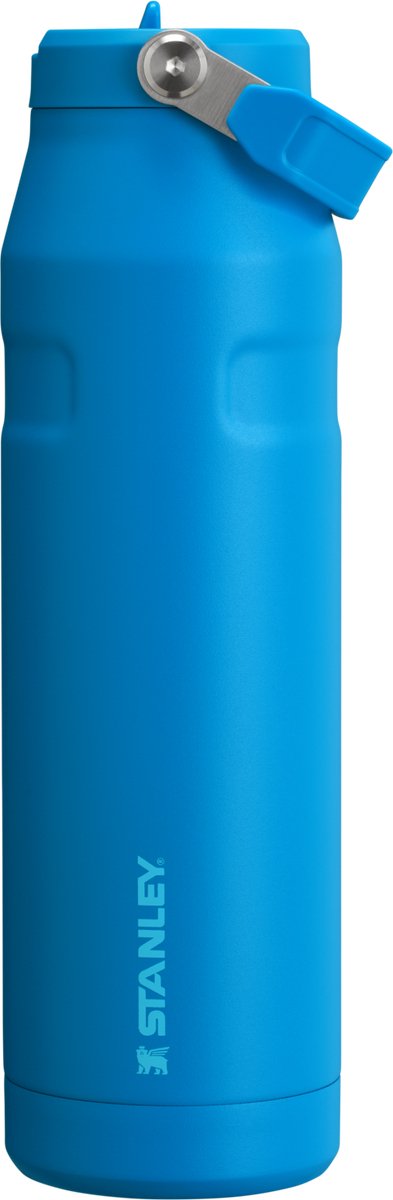 Bouteille d'eau Stanley Flip Straw 2.0 avec paille 1,06 l - 15 heures froides - 3 jours froides avec de la glace - gourde en acier inoxydable - sans BPA - étanche - passe au lave-vaisselle - azur