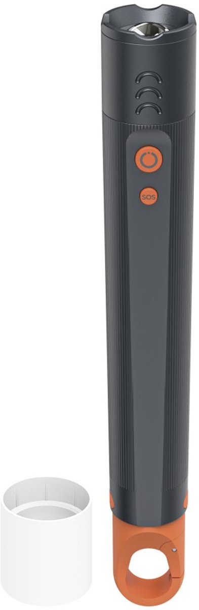 Lampe de poche Hama - flx1000 - 1000lm - incl. 6x piles AAA - aluminium - 4 positions + SOS - zoom - mousqueton - noir